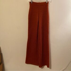 Fashion Nova Rust Colored High Rise Fuzzy Pants: Size Small